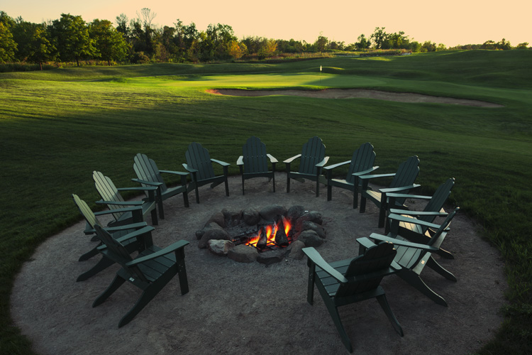 Fire pit  on Course greens 